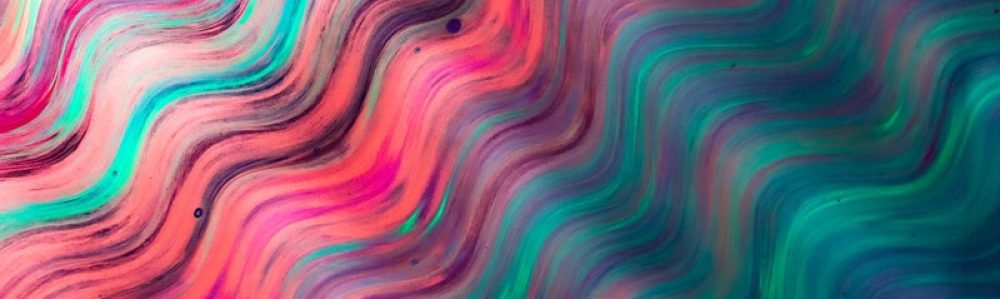 Photo by Solen Feyissa pink and teal abstract painting